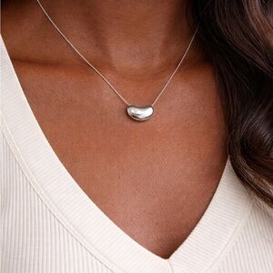 Authentic Tiffany & Co Bean Necklace Silver Elsa Peretti Style Pendant with COA